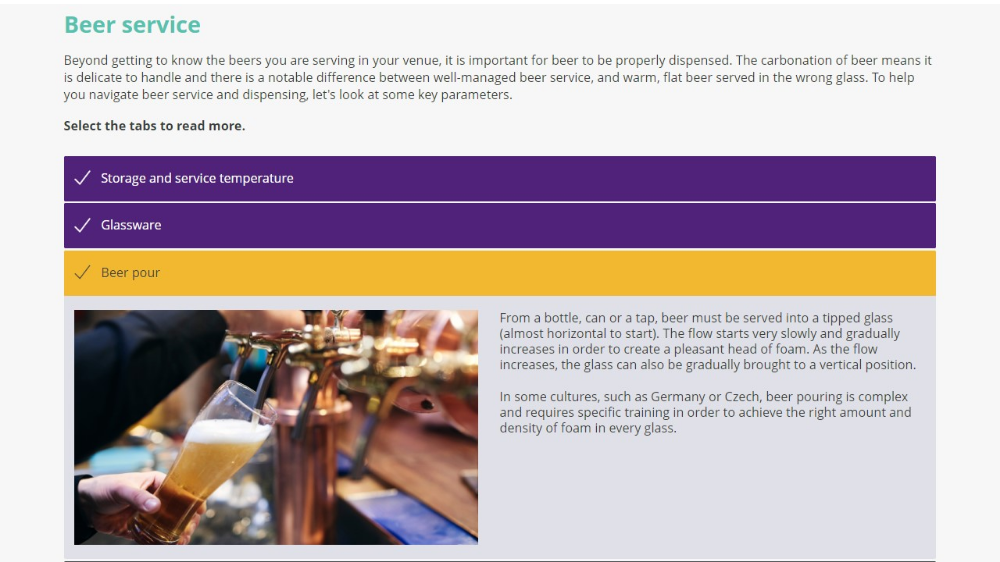 Screensot 4 of Beverage Service Essentials online course 