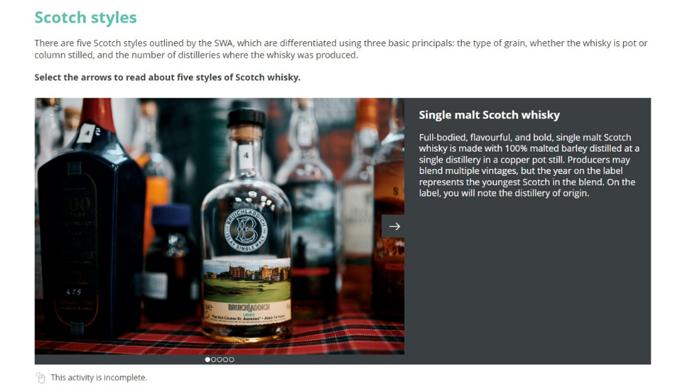 Screensot 3 of Introduction to Scotch Whisky online course 