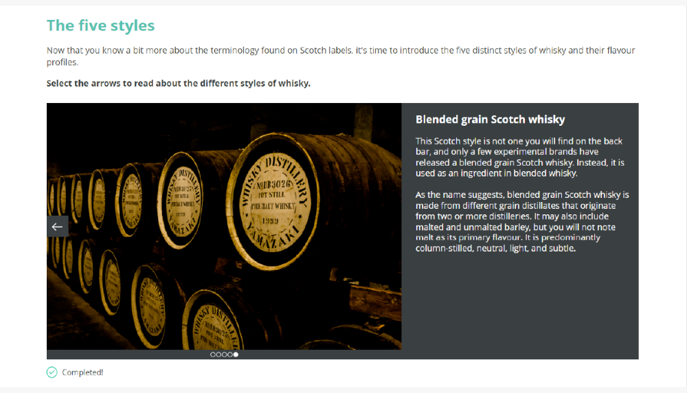 Screensot 2 of Advanced Scotch Whisky Knowledge online course 
