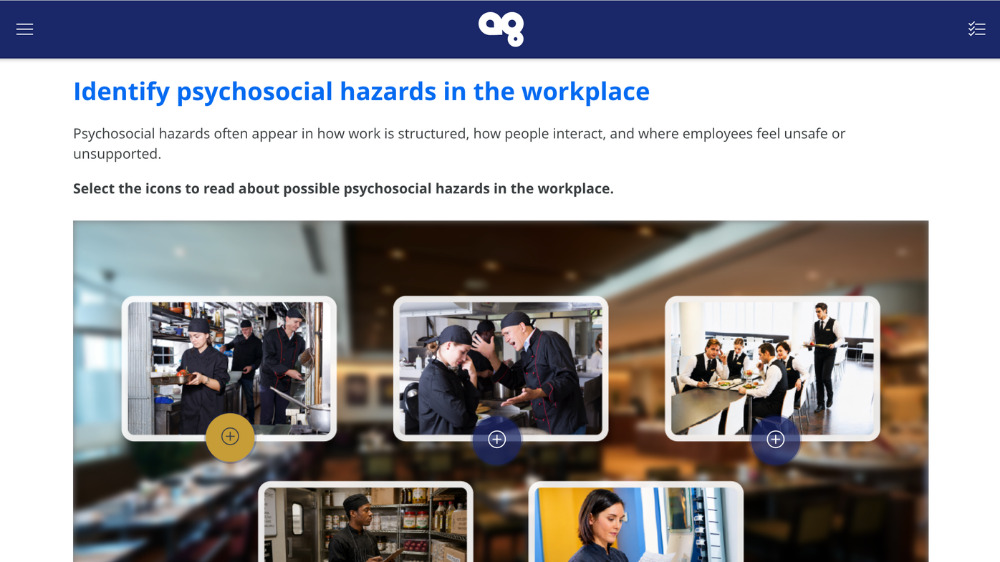 Screensot 3 of OSHA-Aligned Hospitality Work Health & Safety Certificate Program online course 