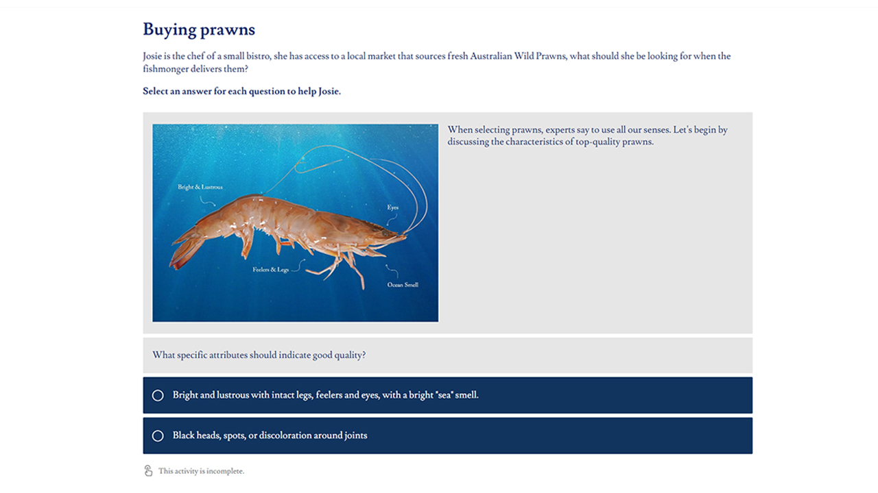 Screensot 3 of Australian Wild Prawns: Buying Wild Prawns online course 