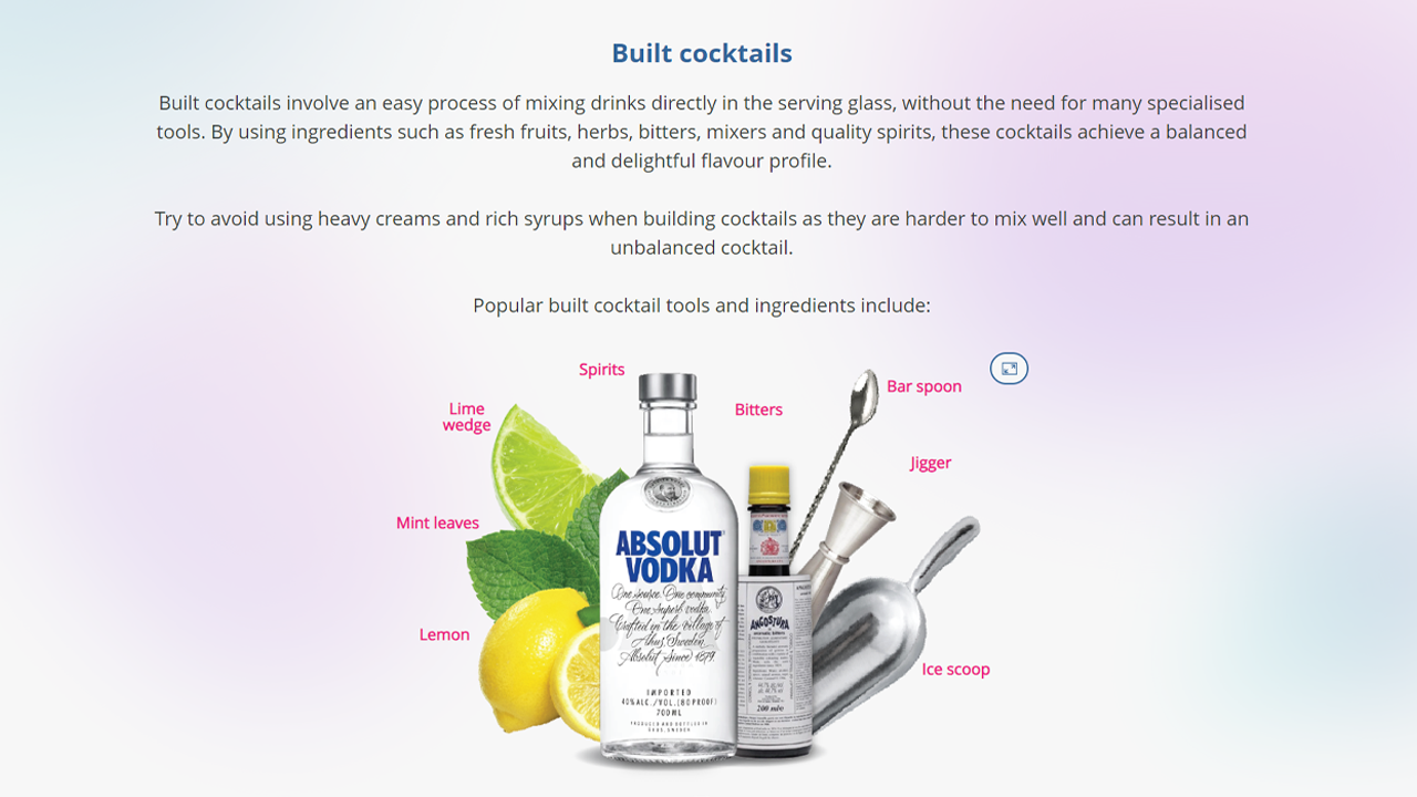 Screensot 2 of Bar Bites: 5 Popular Built Cocktails online course 