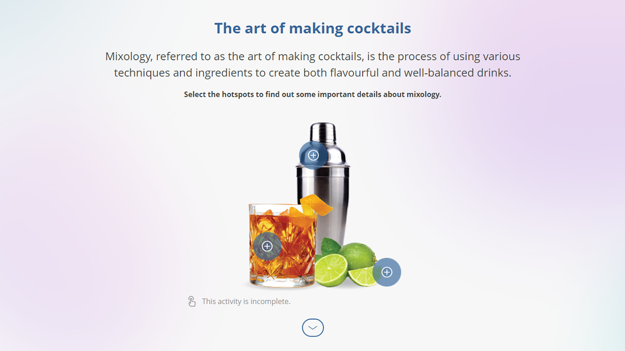 Screensot 2 of Bar Bites: Cocktail Methods online course 