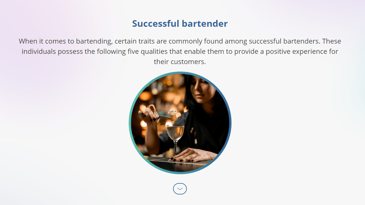 Screensot 2 of Bar Bites: Bar Service Ethos online course 