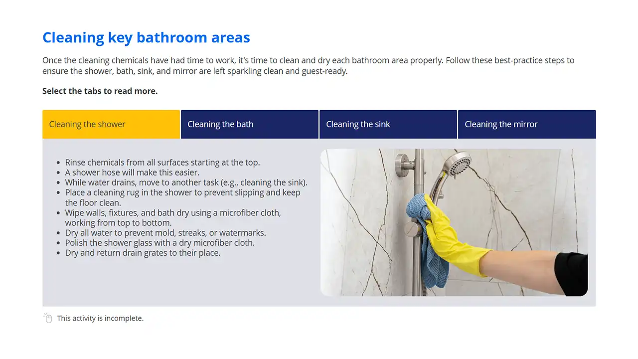 Screensot 3 of Bathroom Cleaning online course 