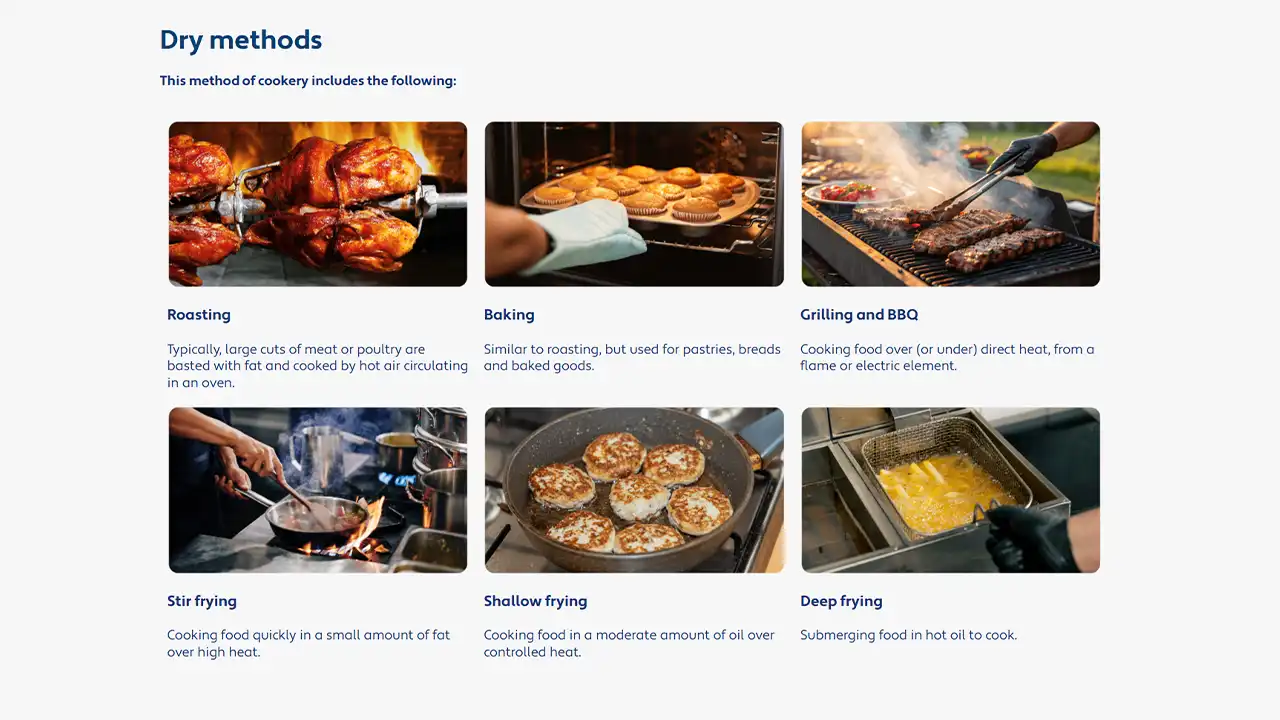 Screensot 2 of Dry Methods of Cookery online course 