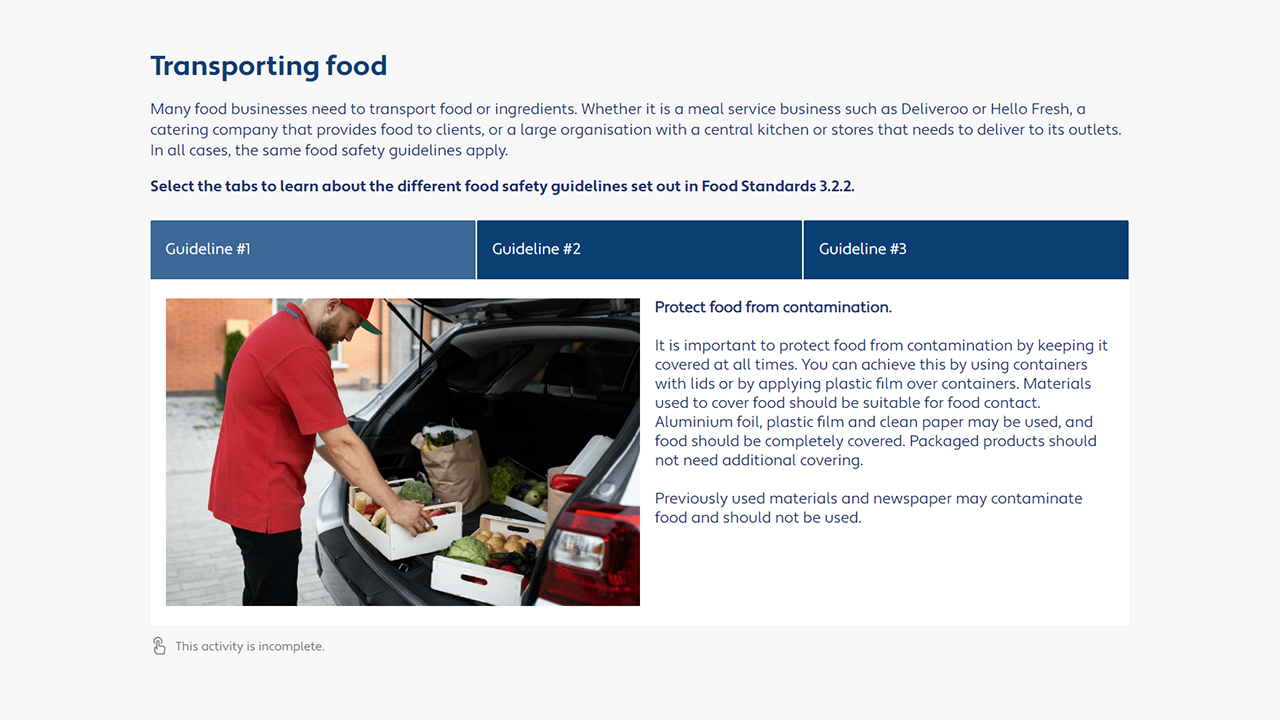 Screensot 2 of Food Safety Essentials online course 