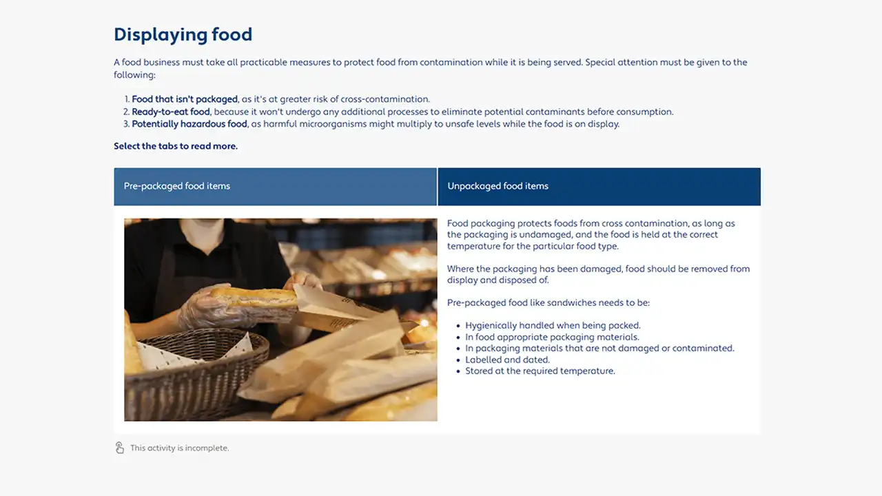 Screensot 3 of Food Preparation online course 