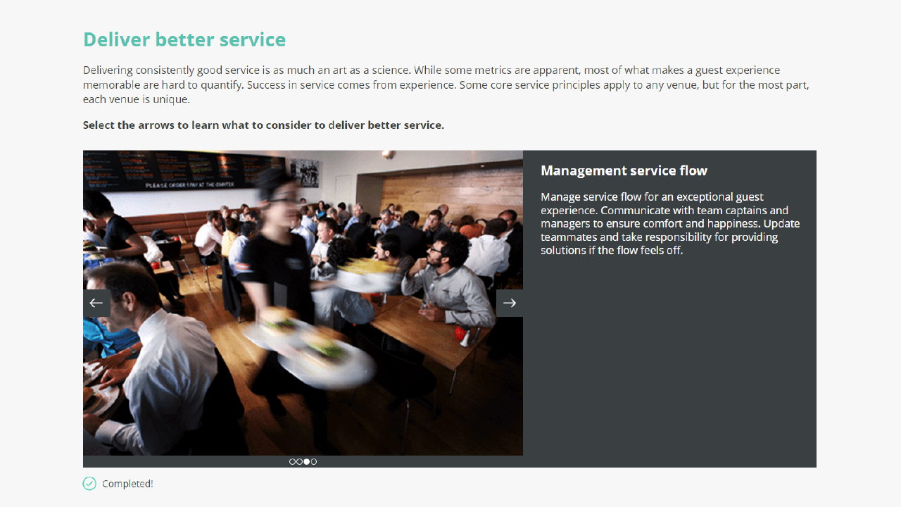 Screensot 2 of Floor Service Skills online course 