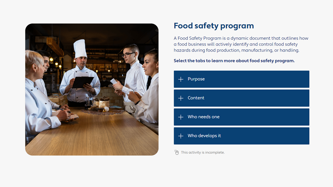 Screensot 4 of HAACP and Food Safety Program online course 