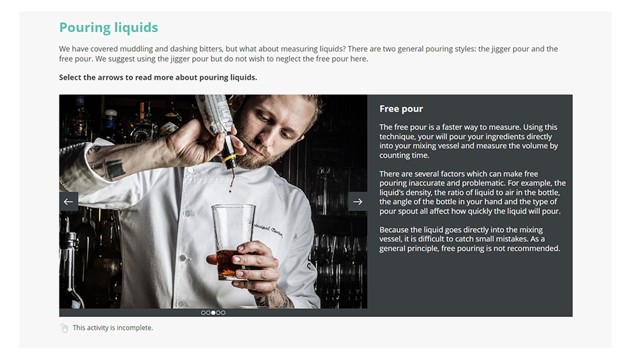 Screensot 2 of Introduction to Bartending online course 