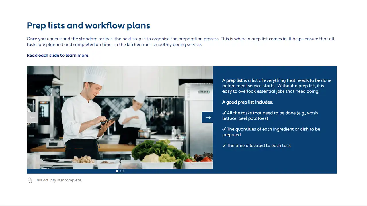Screensot 2 of Mise en place online course 