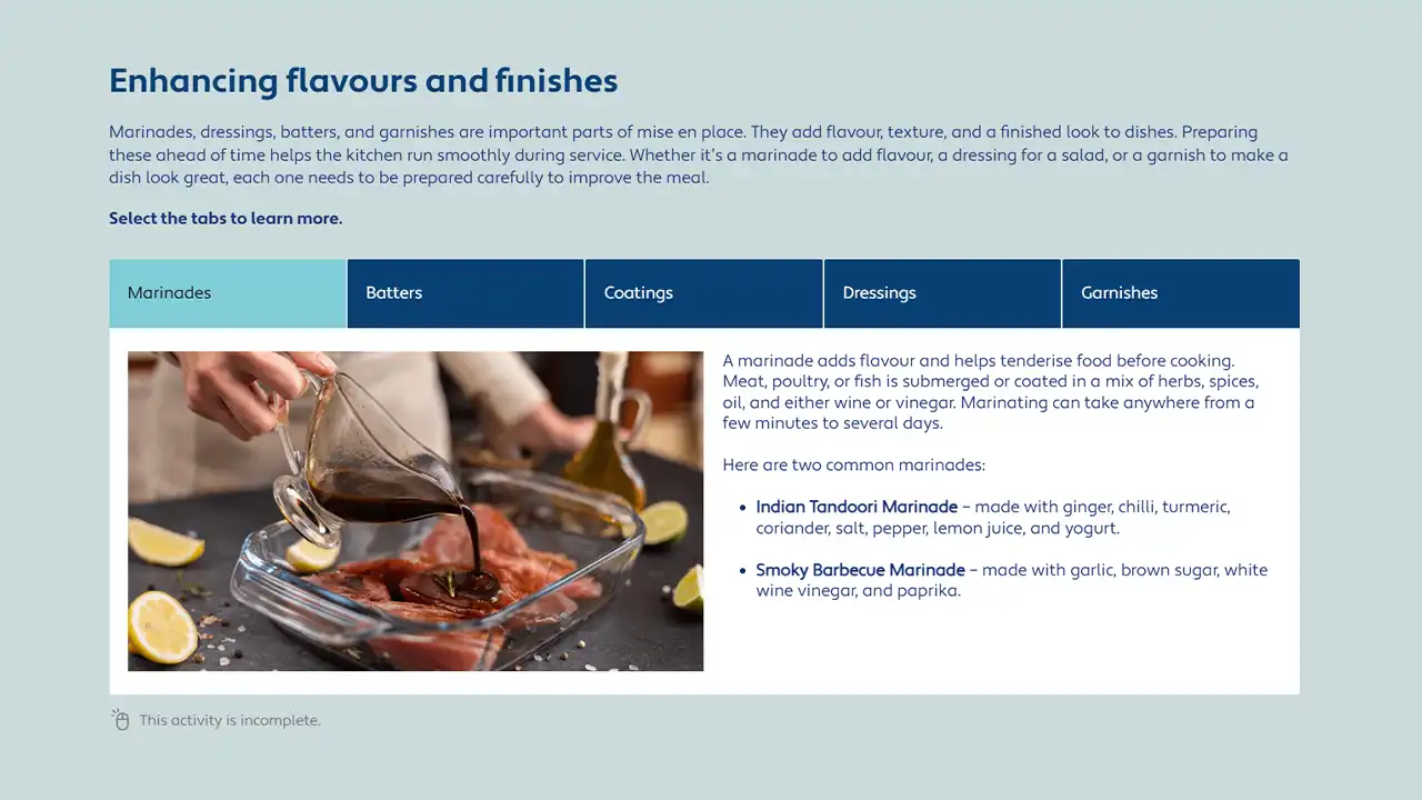 Screensot 3 of Mise en place online course 