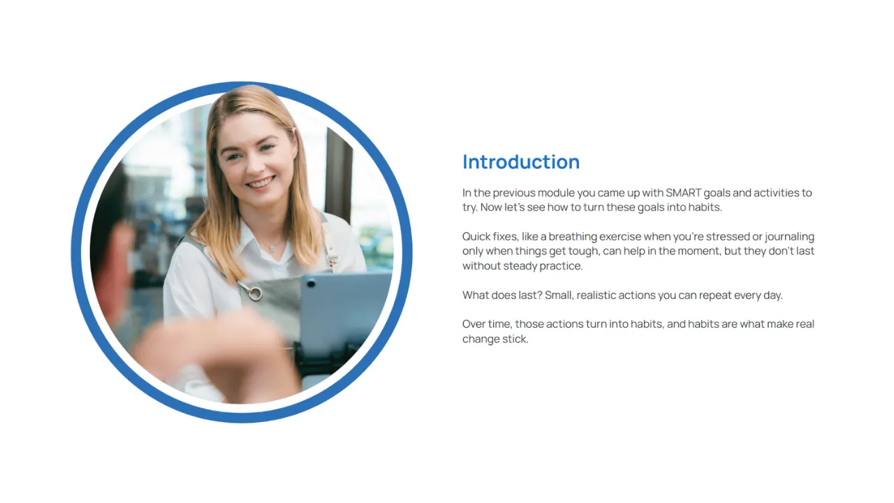 Screensot 2 of Mental Fitness – Implementing your Blueprint online course 