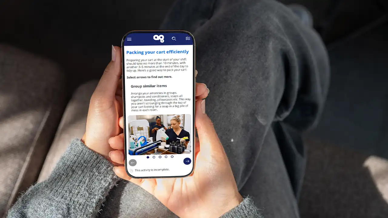 Screensot 4 of Preparing for Housekeeping Tasks online course 