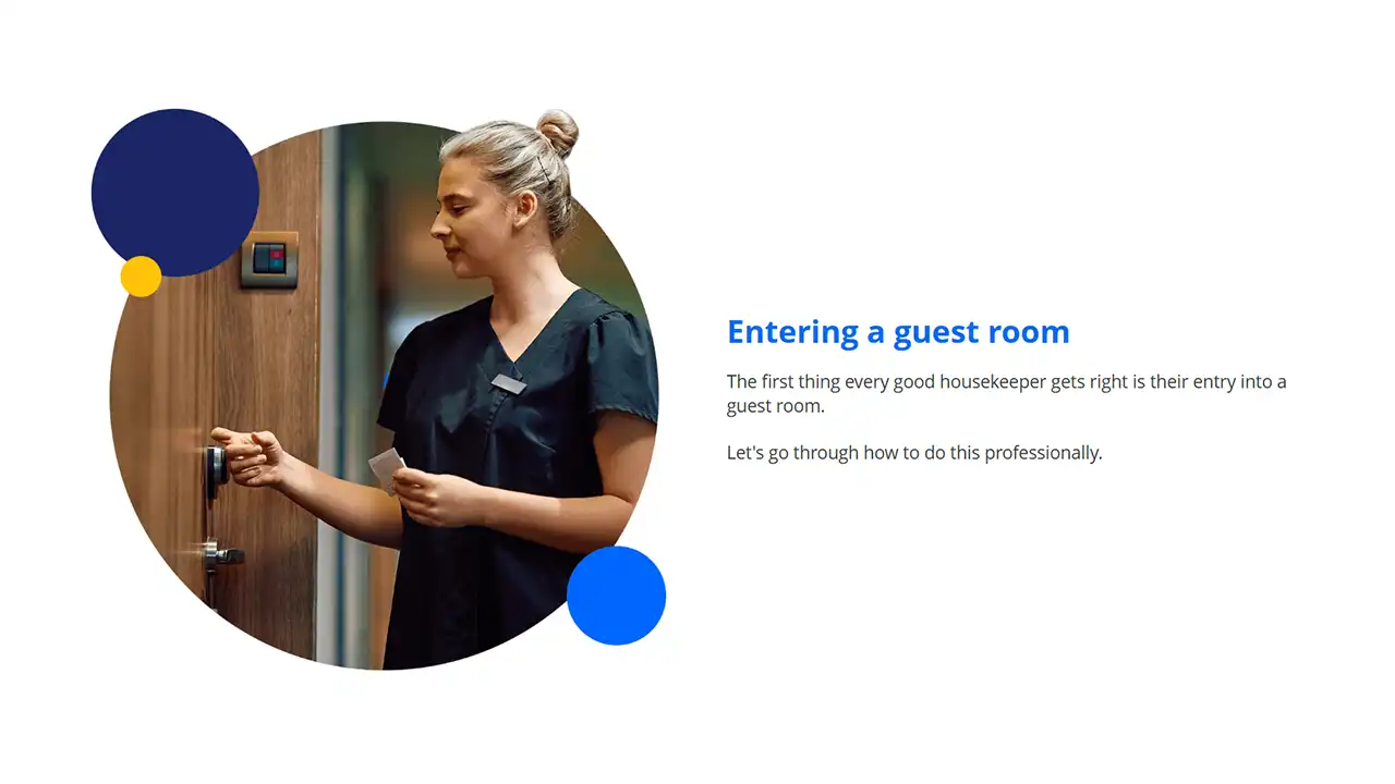 Screensot 2 of Preparing for Housekeeping Tasks online course 
