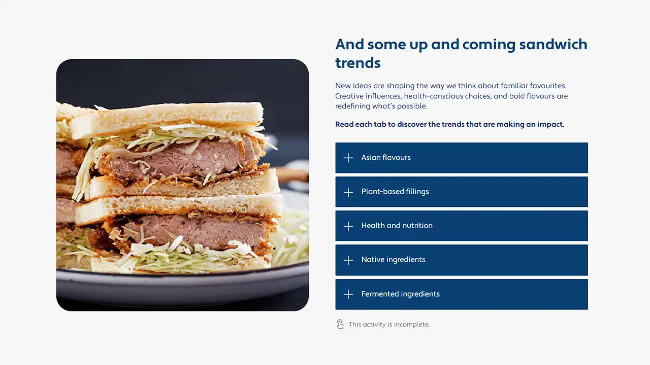 Screensot 2 of Prepare and Present Sandwiches online course 