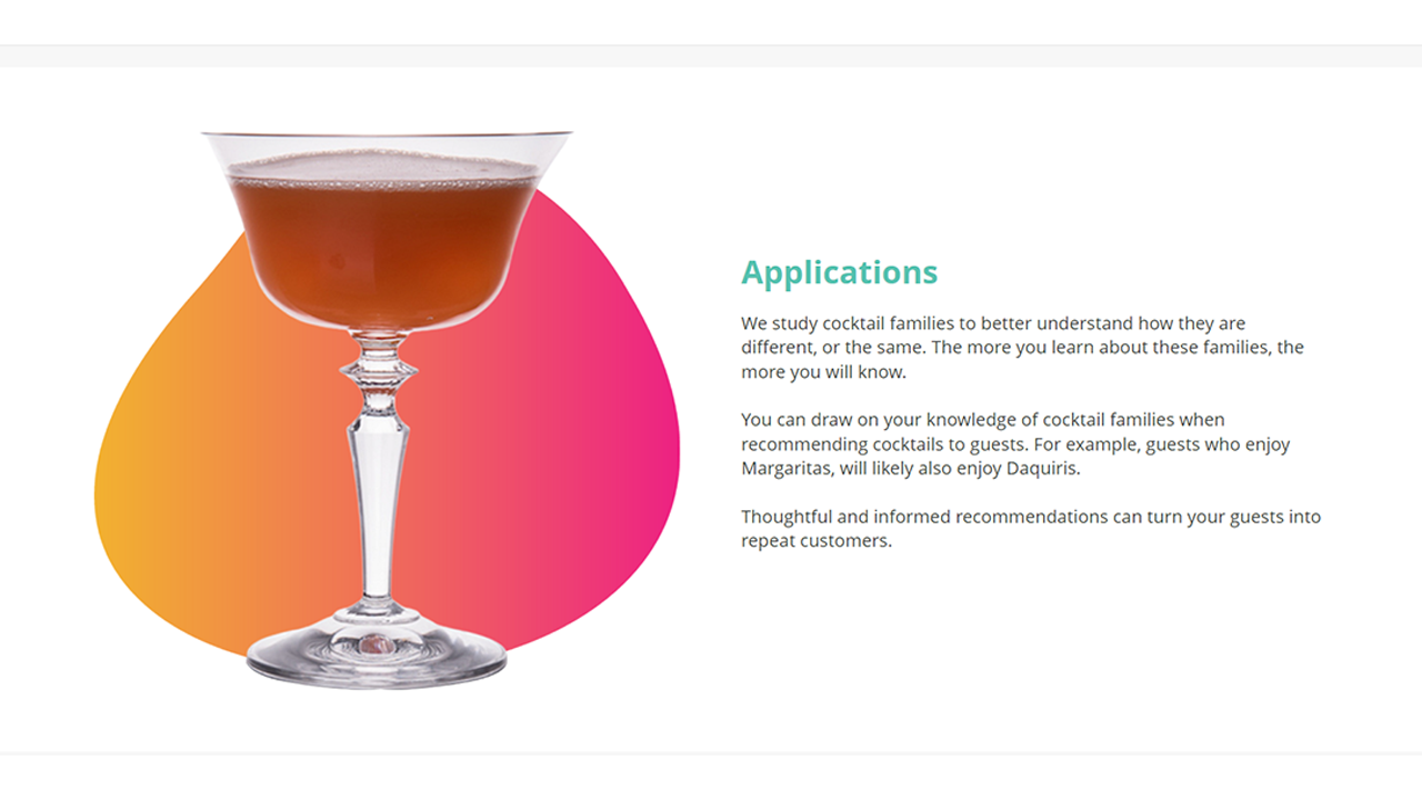 Screensot 4 of Basic Cocktail Families online course 