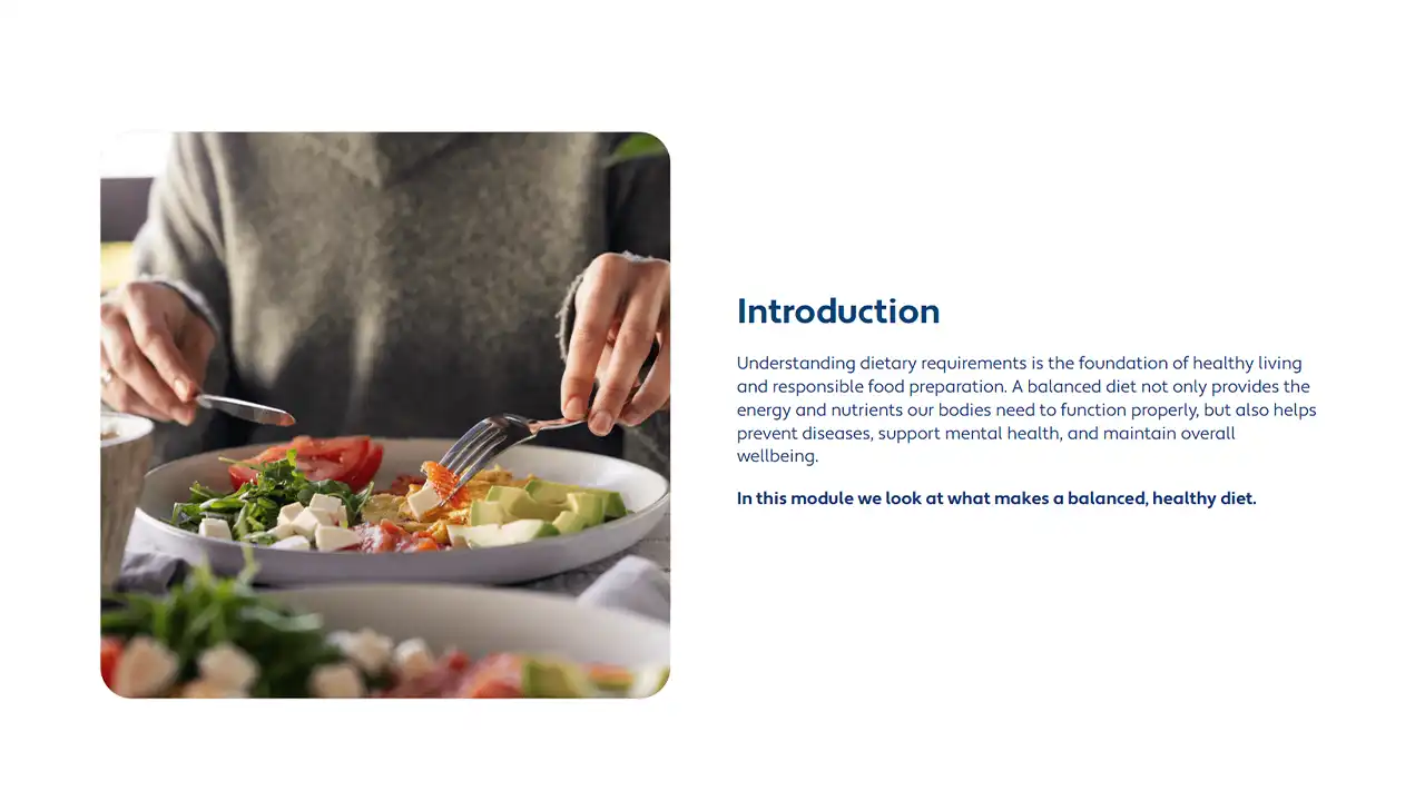 Screensot 2 of Prepare Food for Special Diets online course 