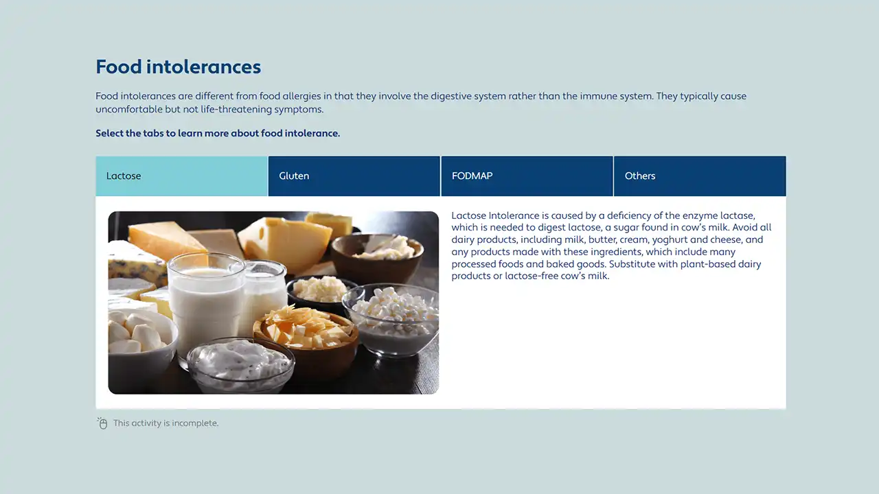 Screensot 3 of Prepare Food for Special Diets online course 