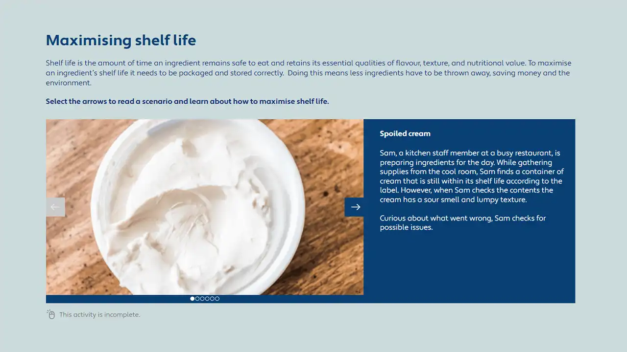 Screensot 3 of Culinary Foundations online course 