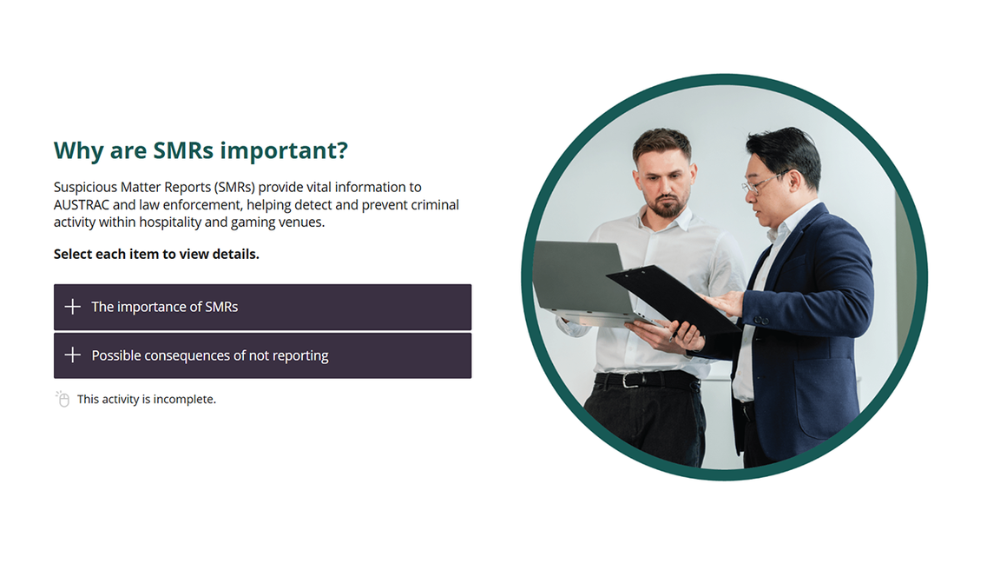 Screensot 2 of Submitting SMR Reports online course 